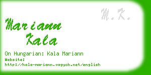 mariann kala business card
